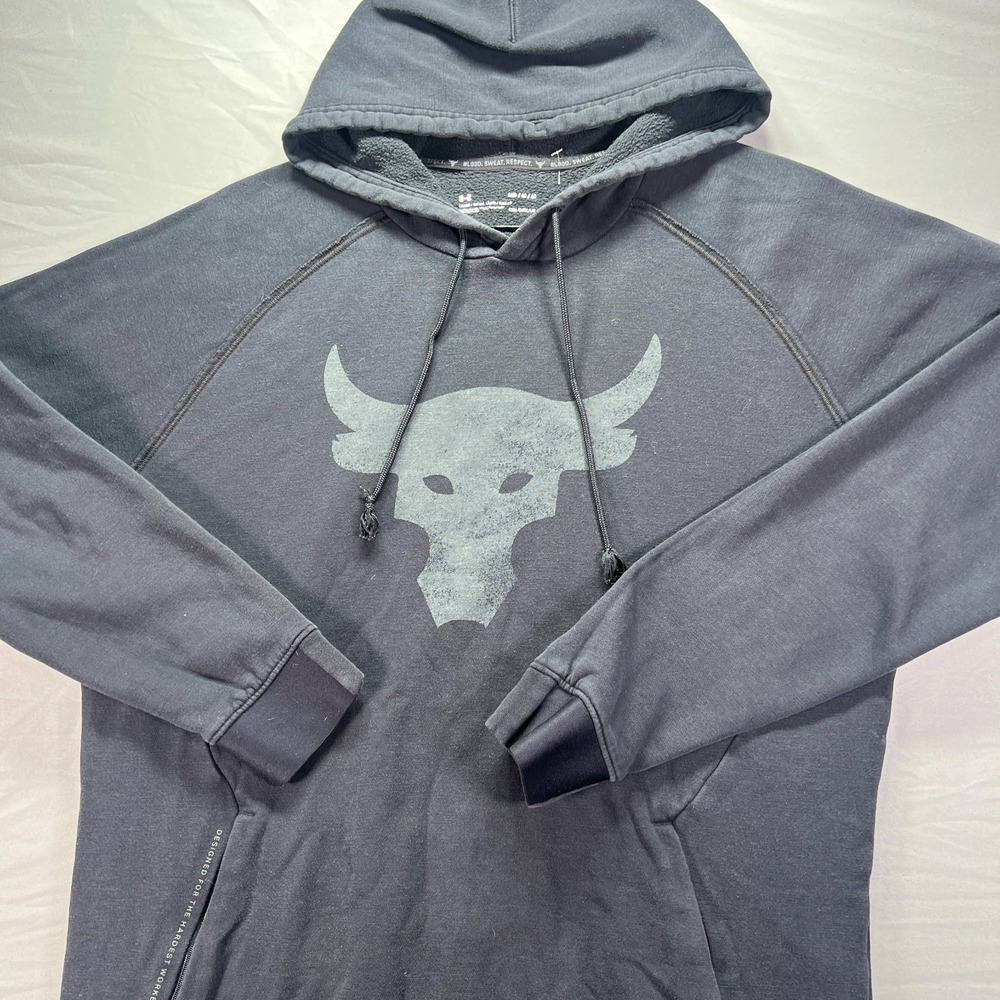 Under Armour Project Rock Hoodie Mens Medium Pullover Fleece Sweatshirt Gym